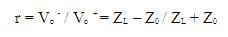 reflection coeficient formula